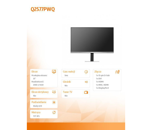 AOC 25'' Q2577PWQ Czarny, Srebrny - 275813 - zdjęcie 6